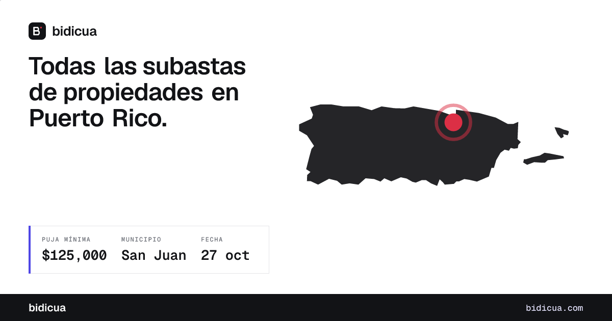 Mapa de subastas de propiedades en Puerto Rico | Bidicua