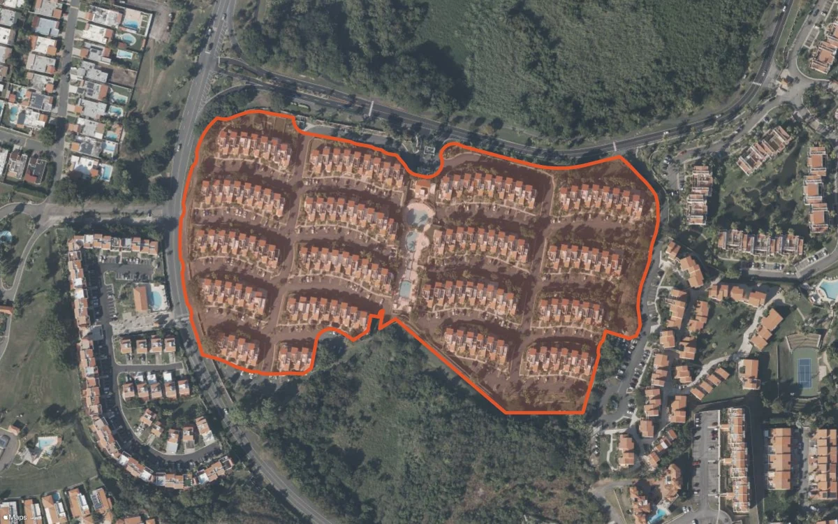 Aerial report boundary and neighborhood statistics for Aquabella in Humacao, Puerto Rico