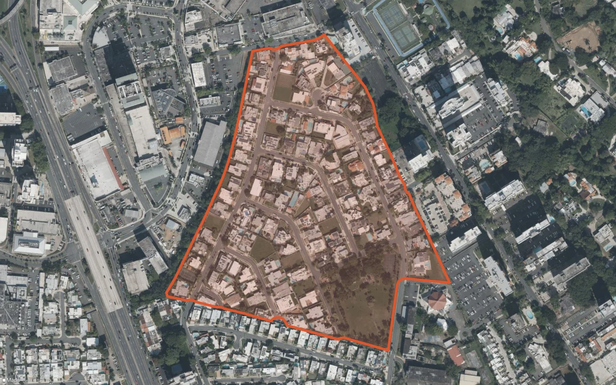 Aerial report boundary and neighborhood statistics for Caparra Hills in Guaynabo, Puerto Rico