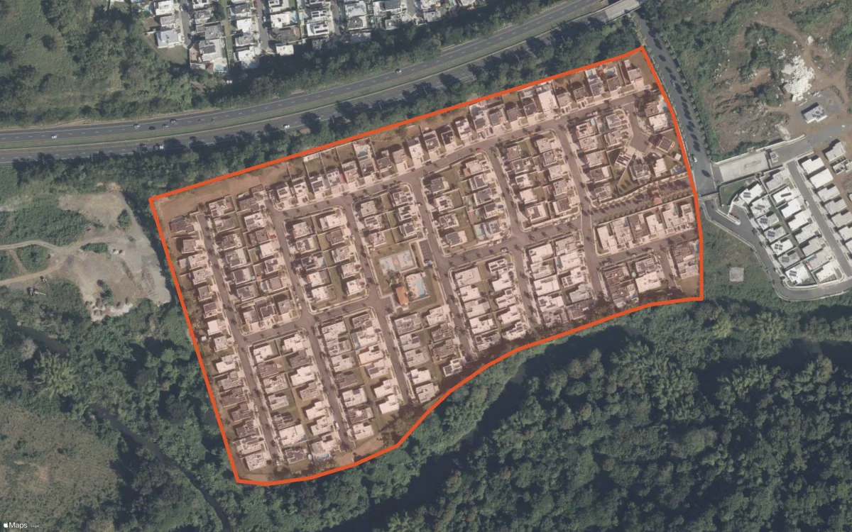 Aerial report boundary and neighborhood statistics for Forest Plantation in Canóvanas, Puerto Rico
