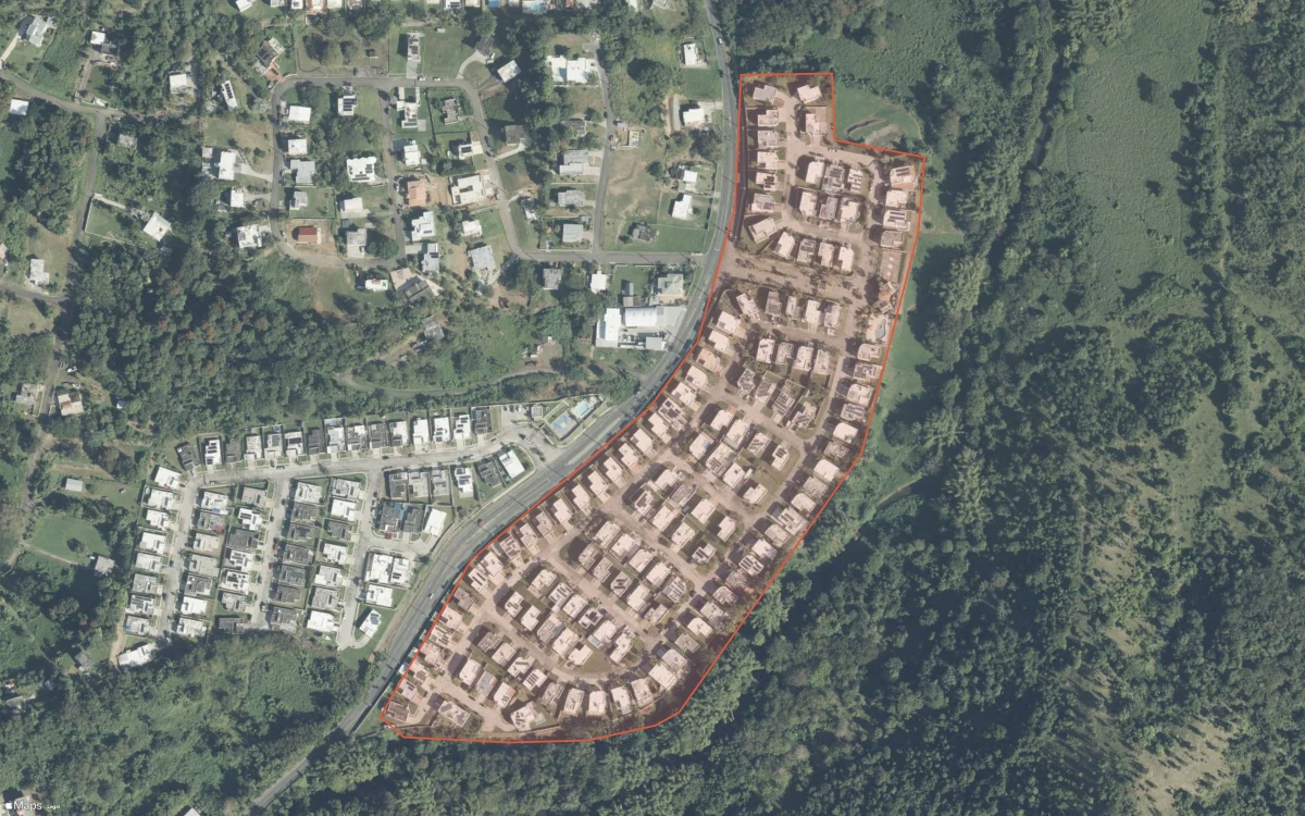Aerial report boundary and neighborhood statistics for Hacienda Paloma in Luquillo, Puerto Rico