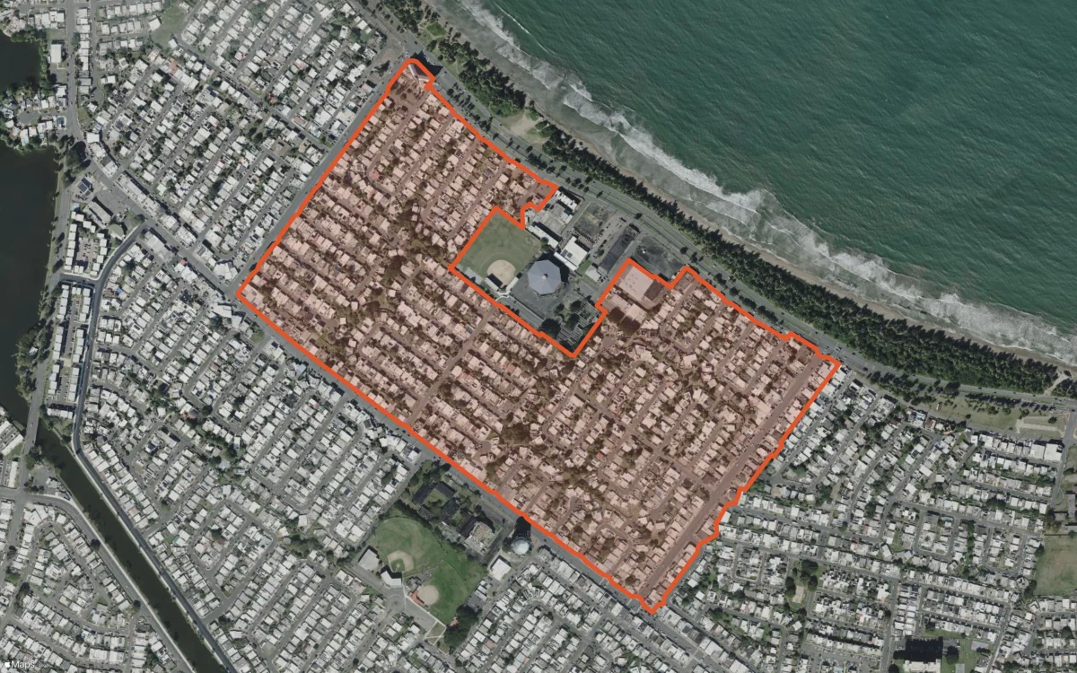 Aerial report boundary and neighborhood statistics for Levittown First Section in Toa Baja, Puerto Rico