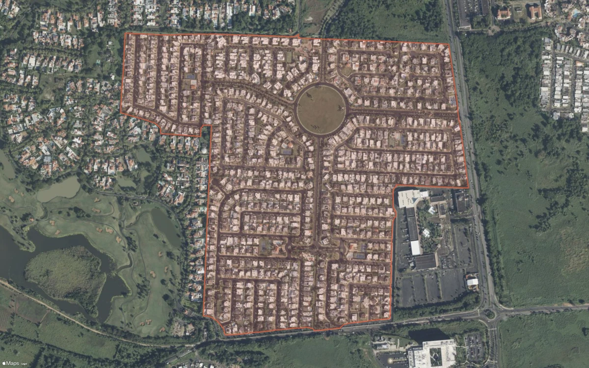Aerial report boundary and neighborhood statistics for Los Paseos de Dorado in Dorado, Puerto Rico