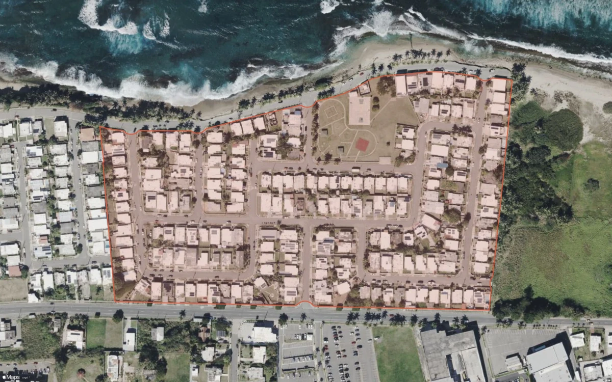 Aerial report boundary and neighborhood statistics for Mar Azul in Hatillo, Puerto Rico