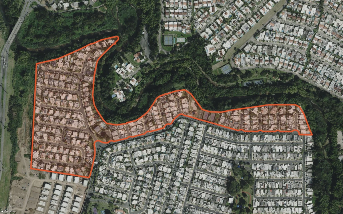 Límite aéreo y estadísticas del informe de Palma Real en Guaynabo, Puerto Rico