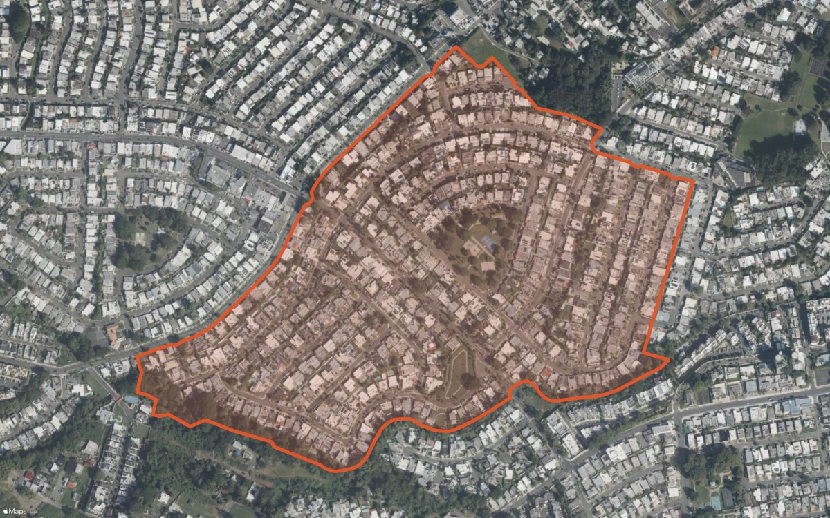 Límite aéreo y estadísticas del informe de Parkville en Guaynabo, Puerto Rico