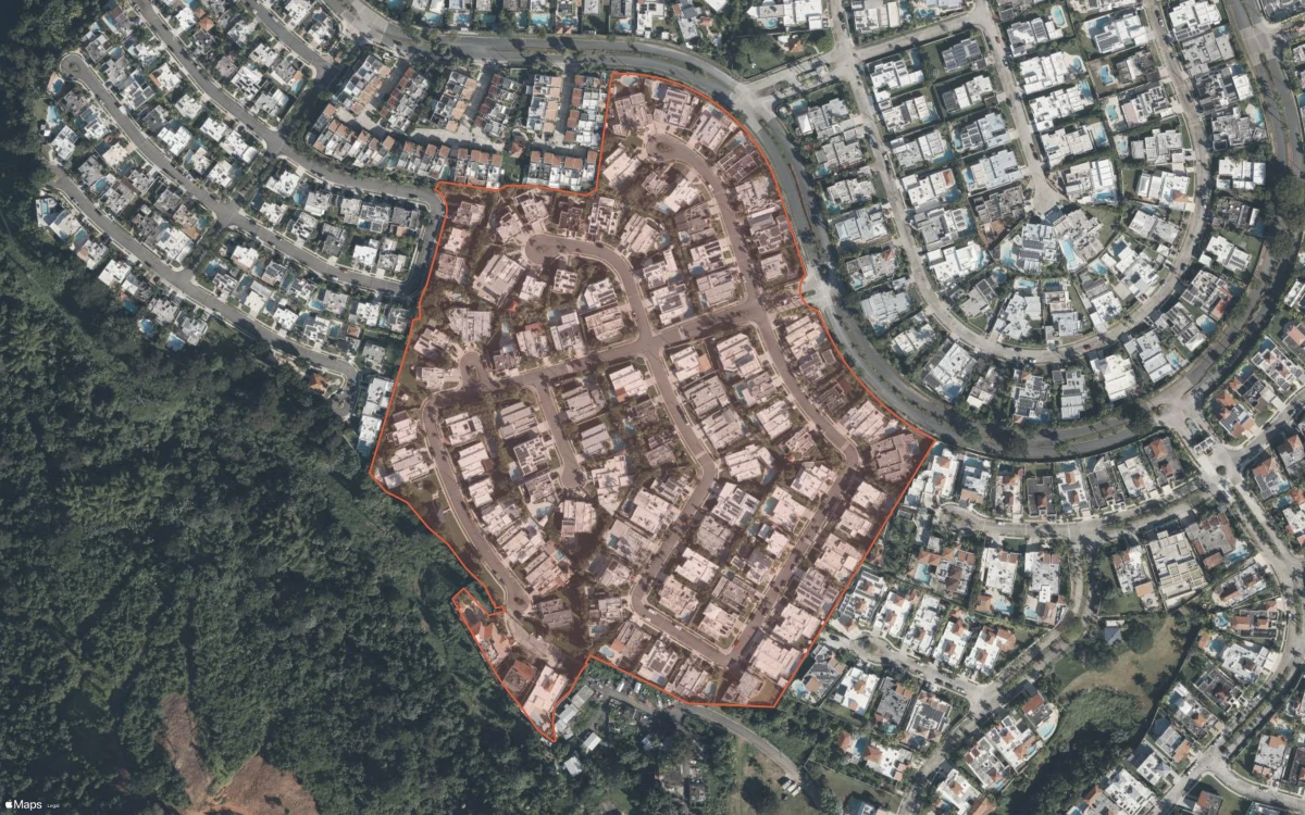 Límite aéreo y estadísticas del informe de Paseo del Parque en San Juan, Puerto Rico