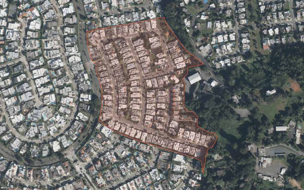 Aerial report boundary and neighborhood statistics for Paseo del Prado in San Juan, Puerto Rico