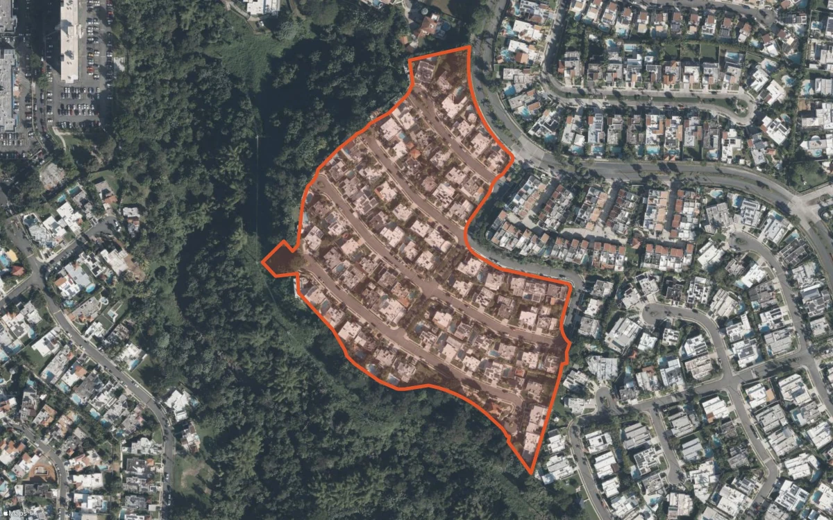Límite aéreo y estadísticas del informe de Paseo Las Brisas en San Juan, Puerto Rico