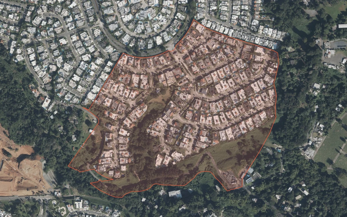 Aerial report boundary and neighborhood statistics for Paseo San Juan in San Juan, Puerto Rico