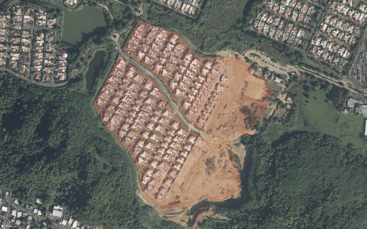 Aerial report boundary and neighborhood statistics for Isla de las Flores in Dorado, Puerto Rico