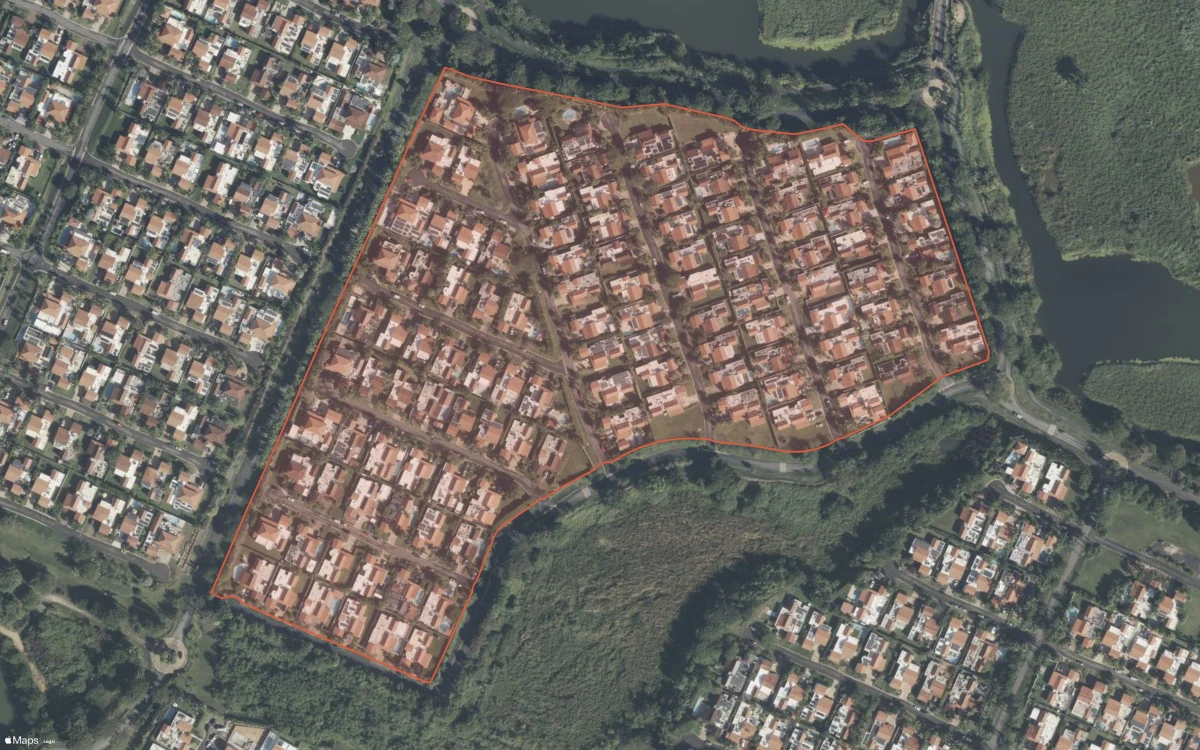 Aerial report boundary and neighborhood statistics for Isla de los Papiros in Dorado, Puerto Rico
