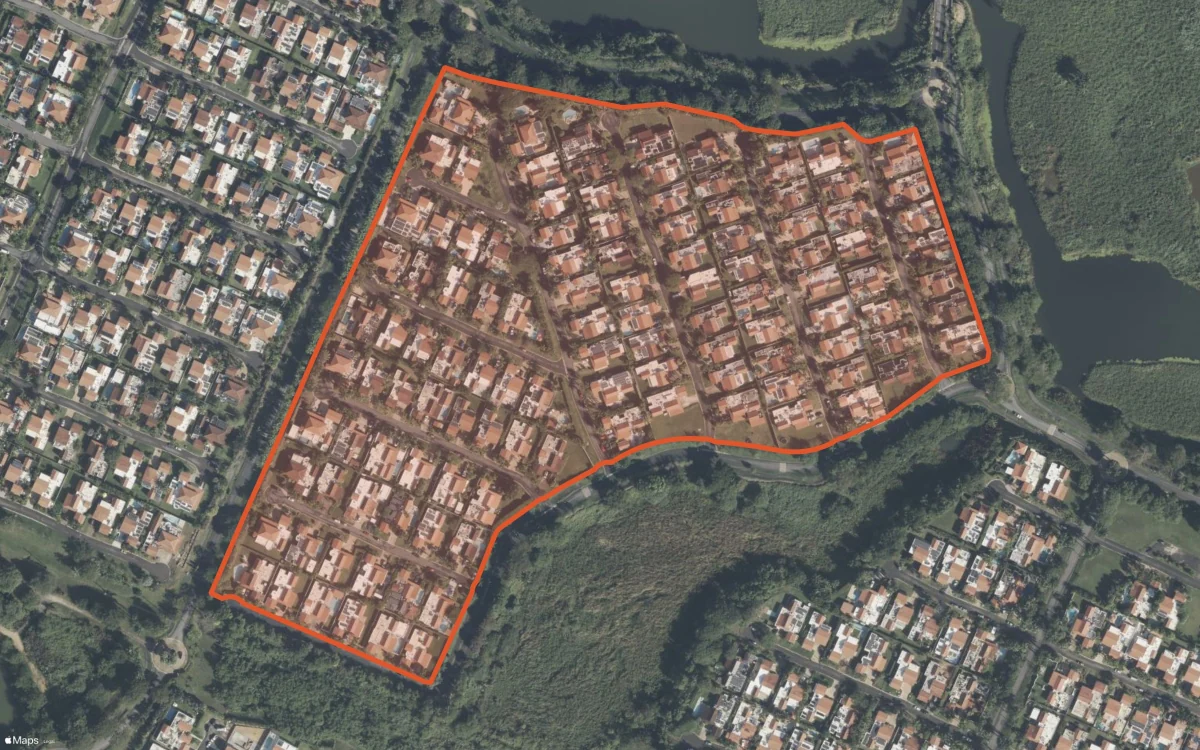 Límite aéreo y estadísticas del informe de Isla de los Papiros en Dorado, Puerto Rico