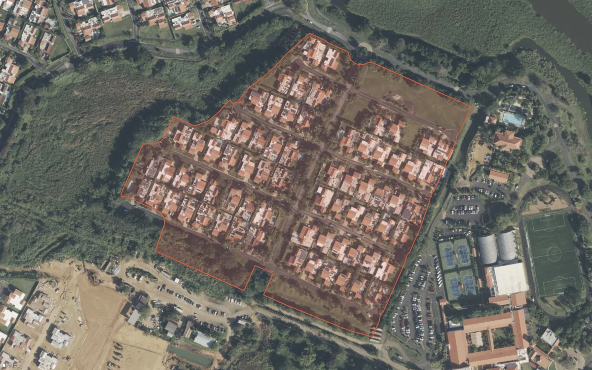 Aerial report boundary and neighborhood statistics for Isla del Mirador in Dorado, Puerto Rico