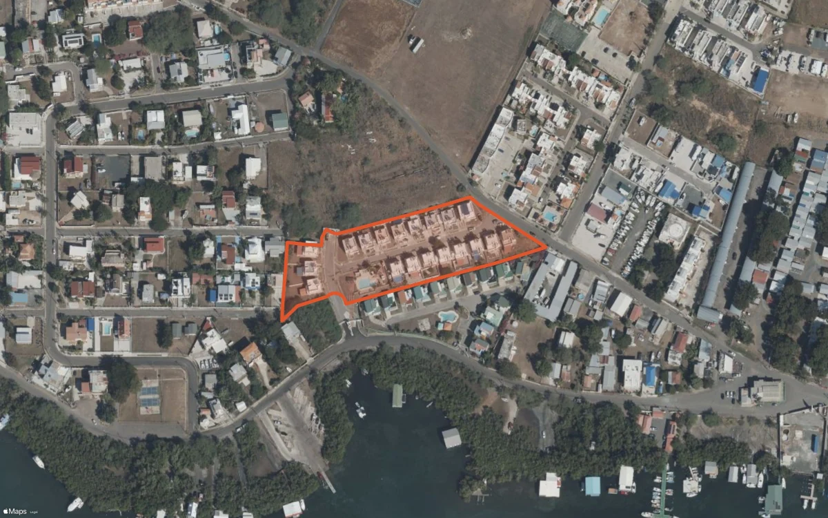 Límite aéreo y estadísticas del informe de Terrazas de la Parguera en Lajas, Puerto Rico