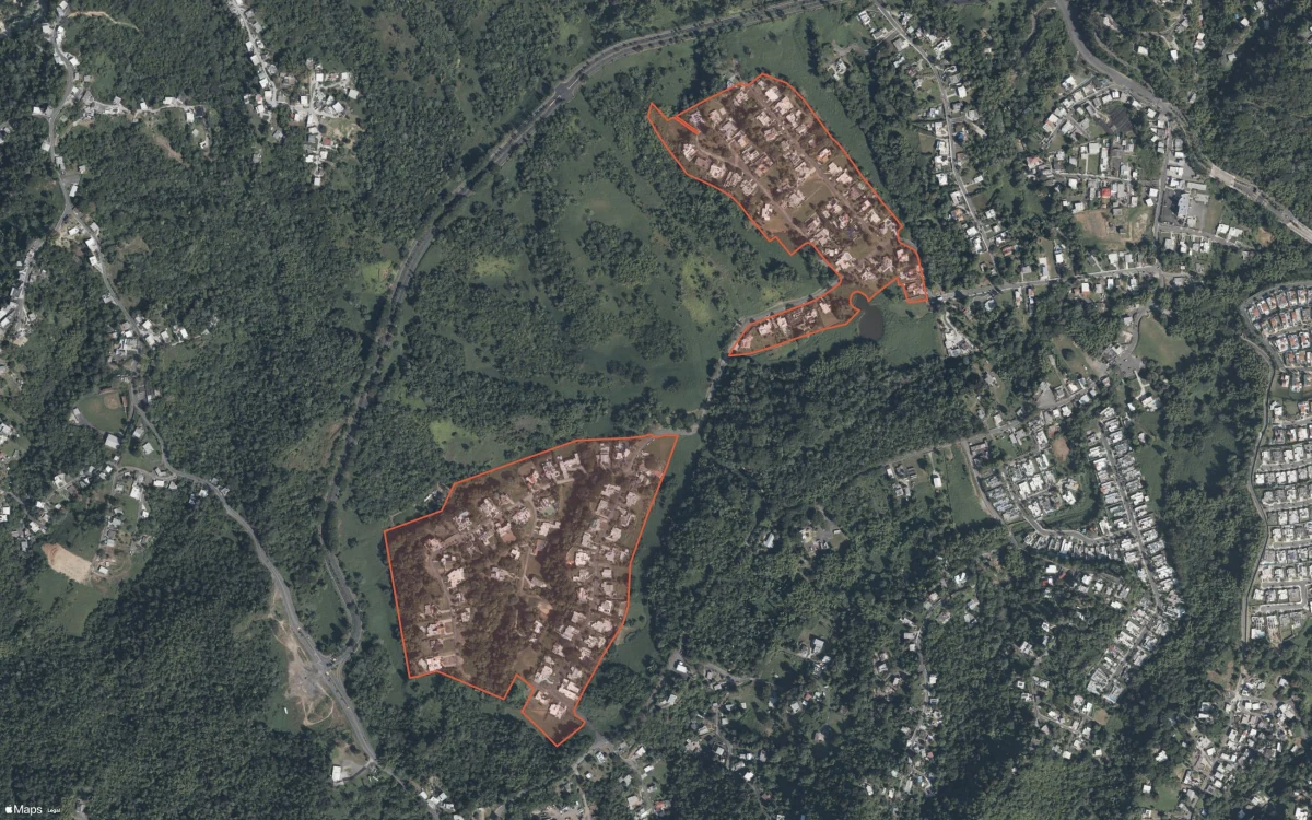 Aerial report boundary and neighborhood statistics for Valle Escondido in Guaynabo, Puerto Rico