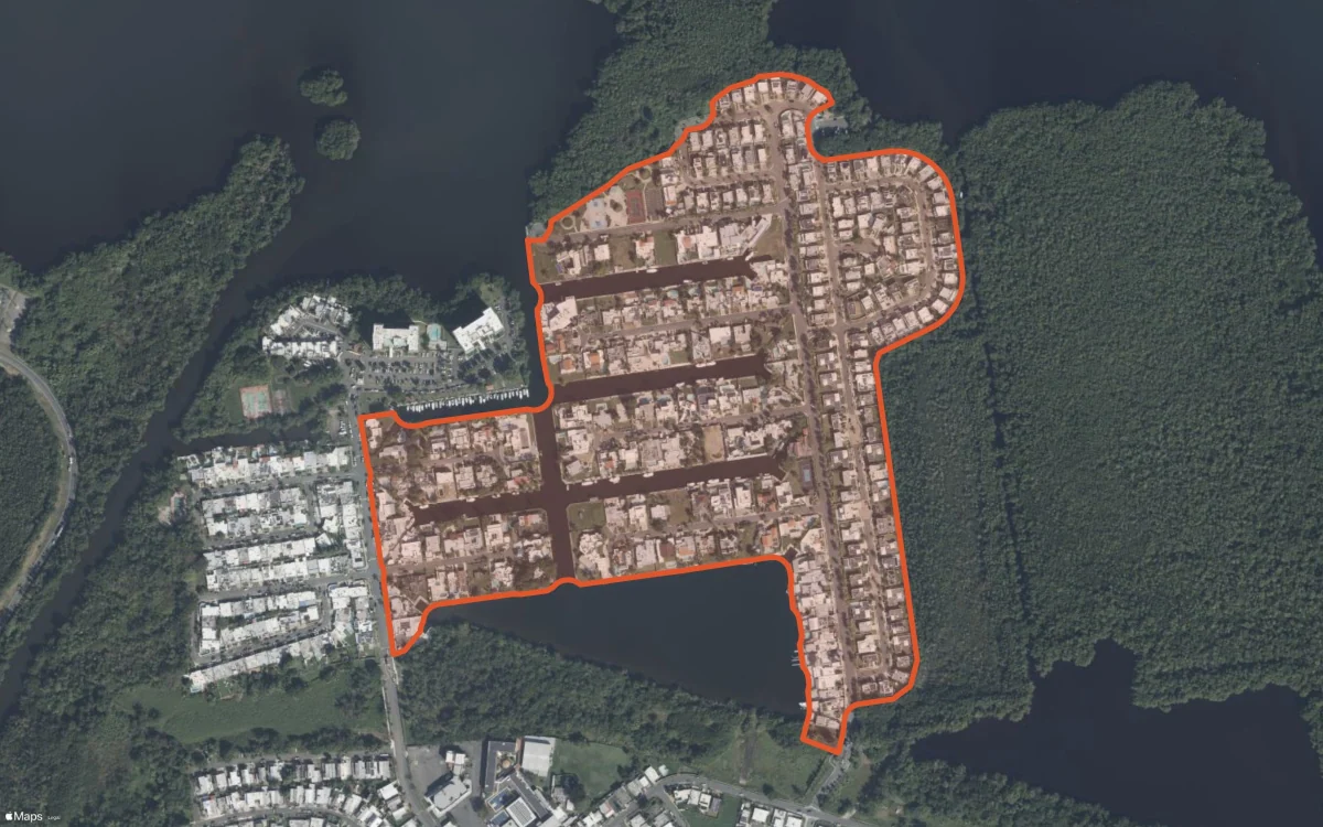 Aerial report boundary and neighborhood statistics for Vistamar Marina in Carolina, Puerto Rico